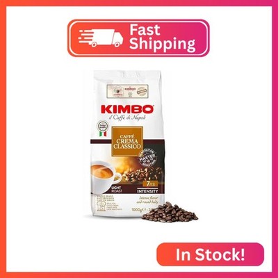 Kimbo Crema Classico Whole Bean Coffee, Light Roast, 2.2lb