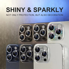 Diamond Camera Lens Protector For iPhone 16 15 14 Pro Max Metal Protective Glass