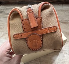 Rare Rolex Canvas Leather Trim Collection Travel Pouch Handbag Case Ad VIP Gift