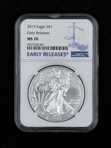 2019 American Silver Eagle $1 NGC MS70 Grade .999 Fine 1 Troy Oz Bullion Beauty