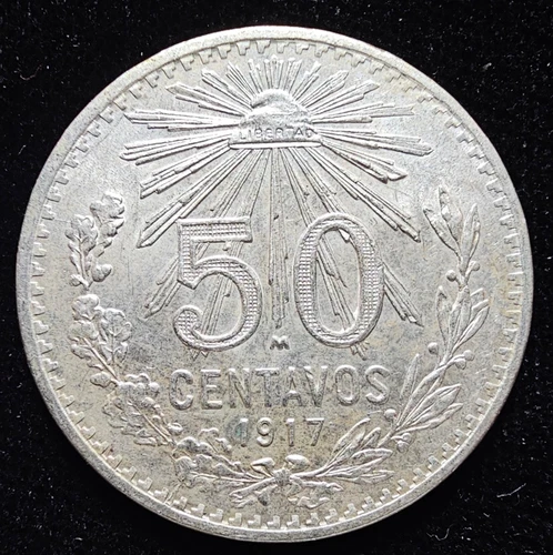 1917 Mexico 50 Centavos Silver — photo from the most recent tracked eBay sale