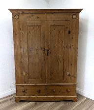 DOUBLE WARDROBE Classic Pine Large 2 Door 2 Drawer Hanging Rail FREE DELIVERY