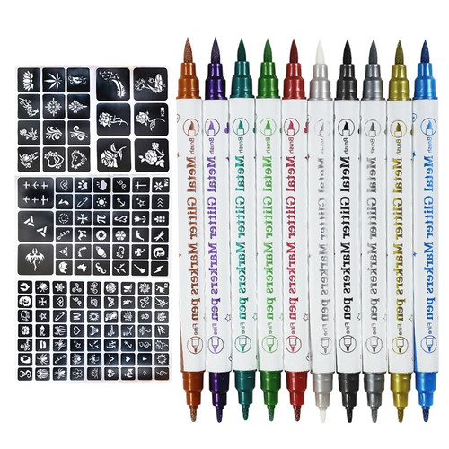 Temporary Skin Tattoo Pen with 10 Colors,Long-Lasting Colors,Dual-Ended Design - Picture 7 of 13