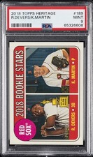 2018 TOPPS HERITAGE #189 KYLE MARTIN/RAFAEL DEVERS ROOKIE RC PSA 9