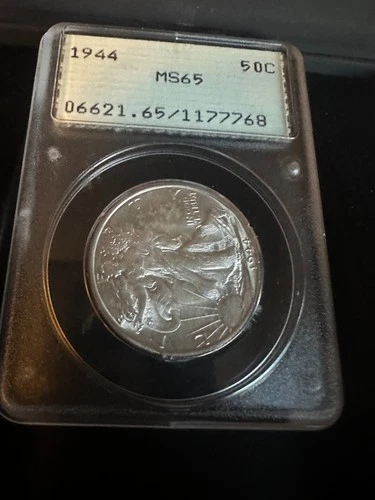 1944 Walking Liberty Half Dollar 50c - PCGS MS65 - OGH Rattler Holder