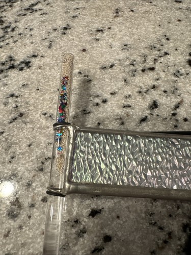Vintage Stained Glass Handmade Triangle Kaleidoscope Oil Wand Tube Stars - Afbeelding 3 van 8