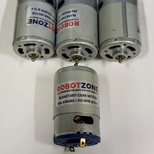 Lot 4 RobotZone Dual Ball Bearings Planetary Gear Motor 313rpm 12v 638280 READ