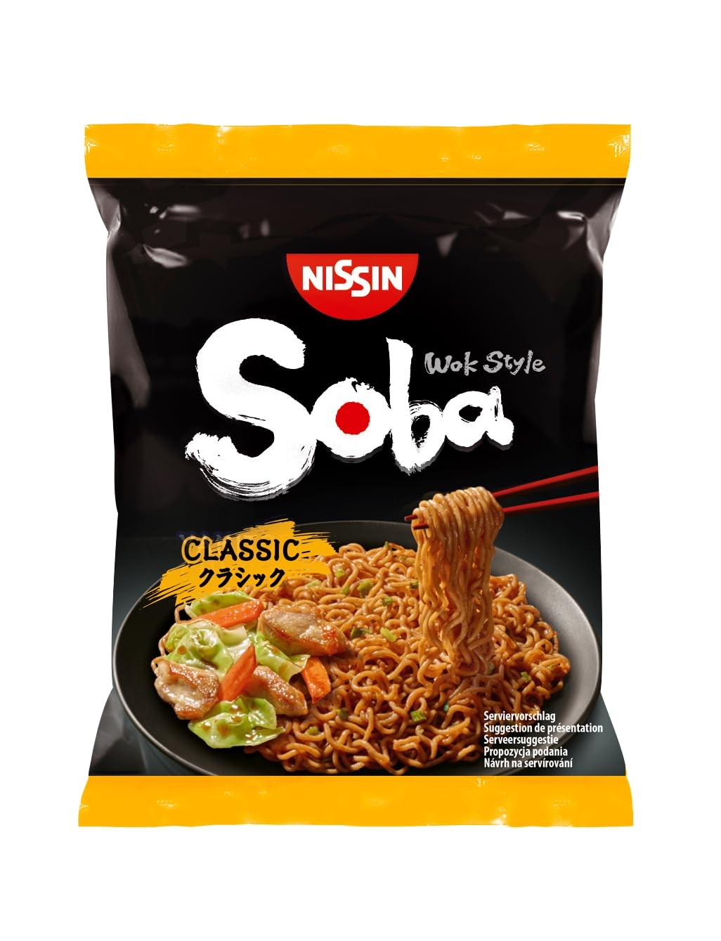 Nissin Soba Bag – 9er Pack, Wok Style Instant-Nudeln japanischer Art (9 x 109 g)