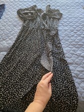 SHEIN Black White Floral Wrap Midi Dress V-Neck Short Sleeve Plus 2XL