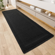 AMOAMI Waffle Bath-Mat, Absorbent Bath Mats for Bathroom Non Slip, Machine Washa
