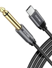 DUKABEL USB C Guitar Cable, Type C to 1/4 TS Cord for Recording, Gray