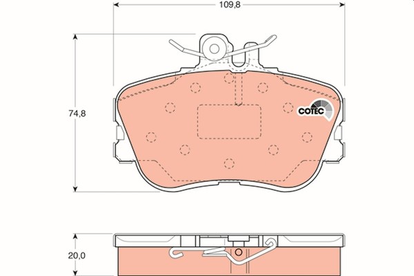 TRW Bremsbelagsatz Scheibenbremse Cotec GDB1094 FüR Mercedes W202 Klasse S202-image