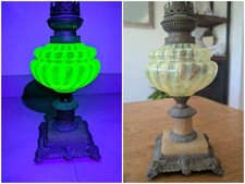 Rare Lampe à Pétrole Ancienne en Ouraline (1882-1897) Toebelmann & Grimm Erfurt