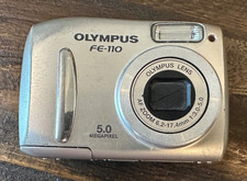 Olympus FE-110 5.0 MP Digital Camera Silver Tested and Works