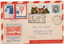 Poland-Balloon flight comm  Stamp Day  Poznan 9.10.1971 vignette config -d