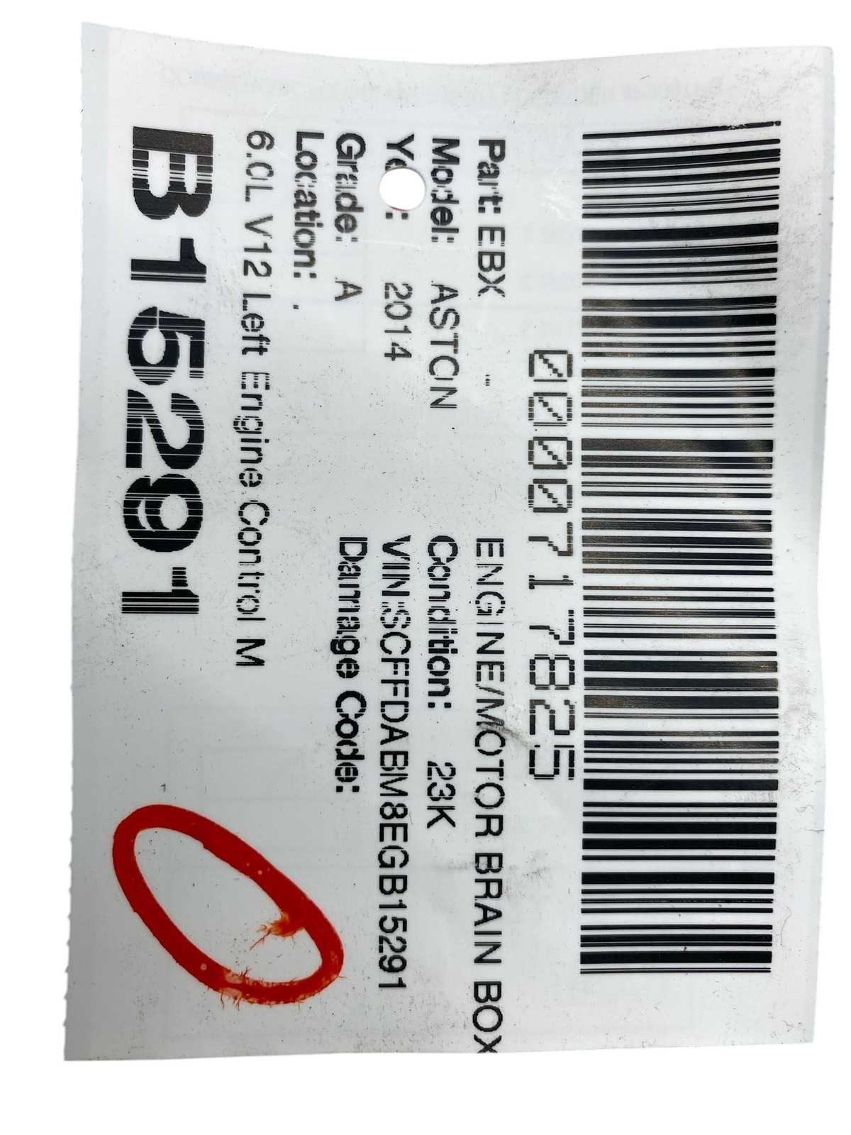 2013-2016 Aston Martin DB9 Left Engine Control Module Unit *23k* AG43-12A650-AD