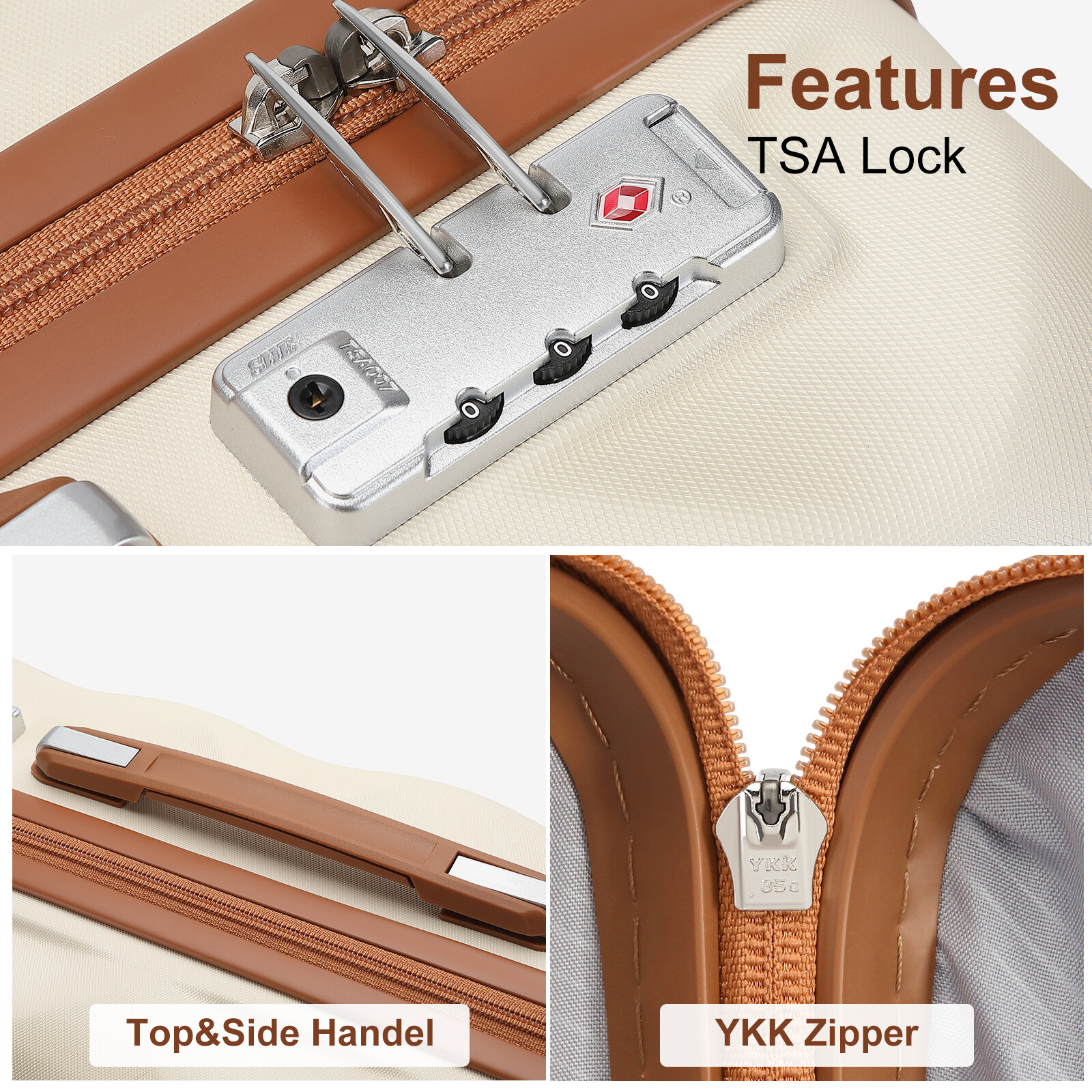 Hardshell Lightweight Travel Luggage Sets Suitcase Lock Diamond Cabin 20 inch