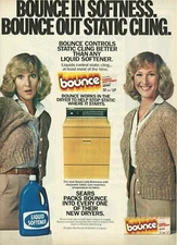 1980 Bounce Fabric Softener Sears Lady Kenmore Dryer vtg print ad advertisement