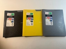 Lot Of 3: Five Star 2 Pocket  Prong Plastic Folder Black/Grey/Yellow