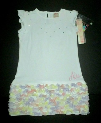NEW NWT GIRLS ORIGINAL MARINES BY AELITA ANDIE WHITE TULLE RUFFLE DRESS SIZE 2 3
