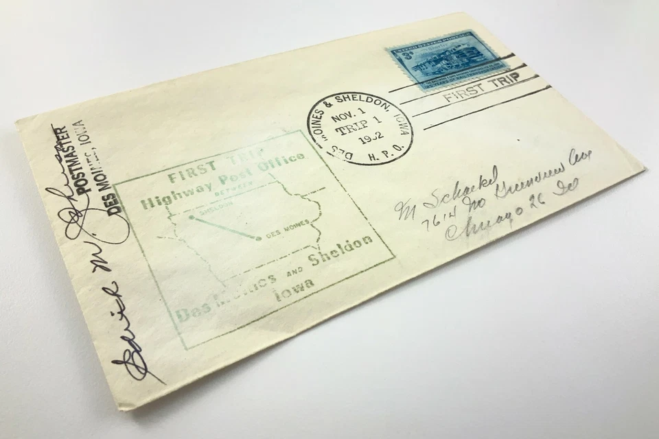 1952 US Event Covers First Trip Highway Post Office Des Moines And Sheldon 173C - Image 4 of 4