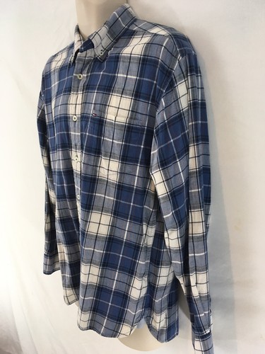 Tommy Hilfiger Mens M Blue Plaid 