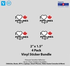 4- Pack 2 X 1.5 I Love Canadian Pipelines Vinyl Stickers 4- Pack 2 X 1.5 I Love Canadian Pipelines Vinyl Stickers
