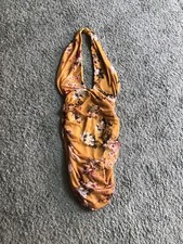 Missguided Yellow Floral Ruched, Mesh Bodycon Dress BNWT