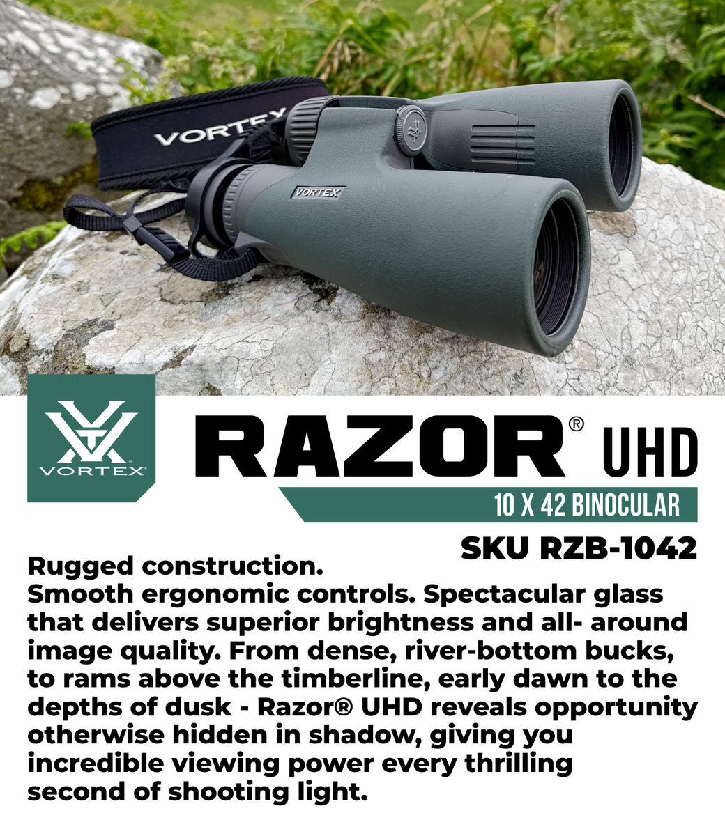 Vortex Optics Razor UHD 10x42 Waterproof Binocular RZB-1042 w/Free