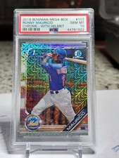 2019 Bowman Mega Box Refractor Ronny Mauricio 1st Bowman W/Helmet 