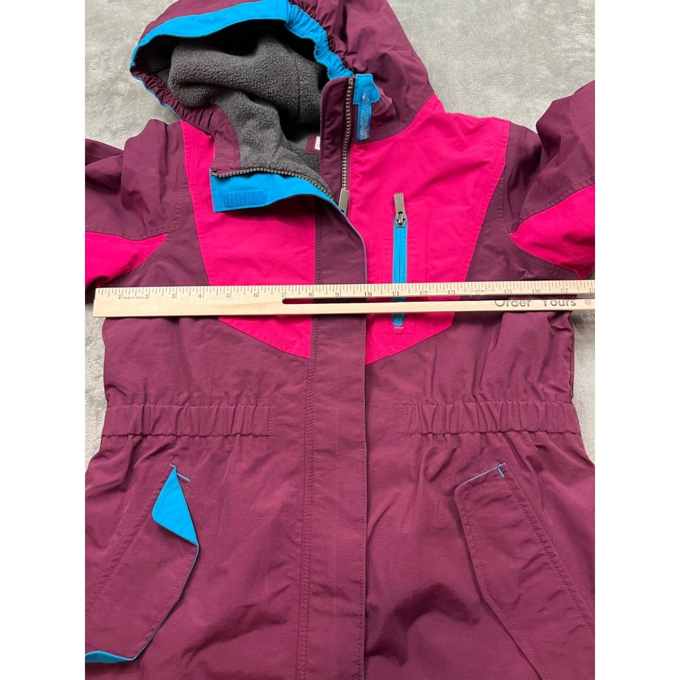 Chaqueta Parka Lands End Kids L 14 Púrpura y Rosa Impermeable A Prueba de Viento Squall Nylon Foto 4 de 4