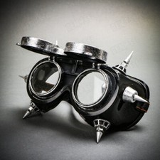 Silver Goggles Steampunk Gothic Flip up Glasses Eye Mask Punk Halloween Costume