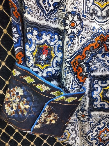 Robert Graham Stunning Embroidered printed Men's Silk Shirt L Large NEW $298 - Picture 9 of 12