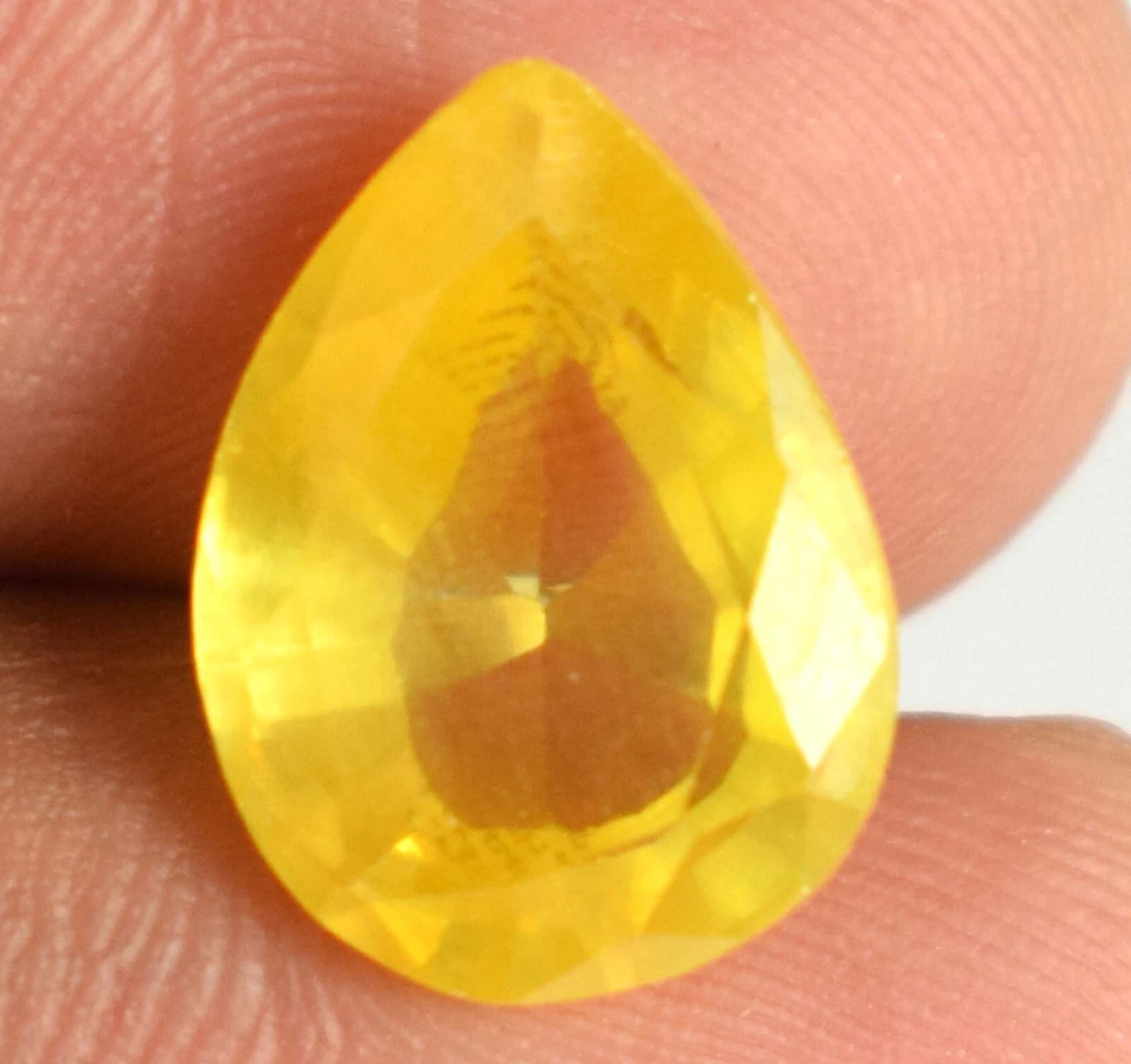Treated Yellow Spinel 10 Ct Natural Gemstone Pear Certified A87031