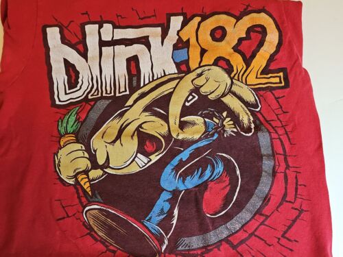 Vintage Blink 182 Rabbit Carrot T Shirt XS  Red Rare - Afbeelding 1 van 8