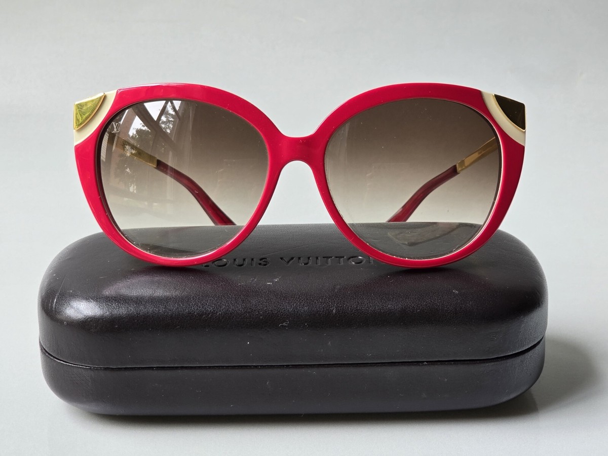 LOUIS VUITTON Sunglasses Z0740W Amber Cat Eye Berry Red Gold LOUIS VUITTON Sunglasses Z0740W Amber Cat Eye Berry Red Gold