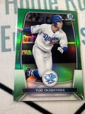 2023 Topps Bowman NPB Yuki Okabayashi /99 Green Chrome Refractor Dragons RC