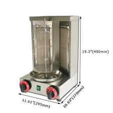 LPG Gas Electric Broiler Shawarma Machine Rotating Kebab Gyro BBQ Grill Machine
