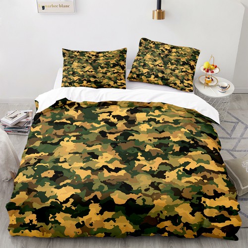 Camouflage Bed Set Combat Army Doona Quilt Duvet Cover Single Double Queen Size - Picture 3 of 49
