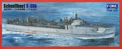 Fore Hobby FOR1003 1/72 Scale Schnellboot S-38b - USA Shipping w/ Display Stand