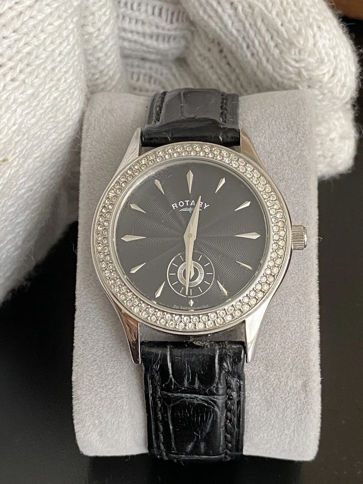 nice Rotary Women's Black Dial and Black Leather Band Quartz Watch - Image 3 of 4