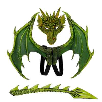 Cospty Dragon Costume Carnival Party Cosplay Set Wing and Tail Faucet Costume