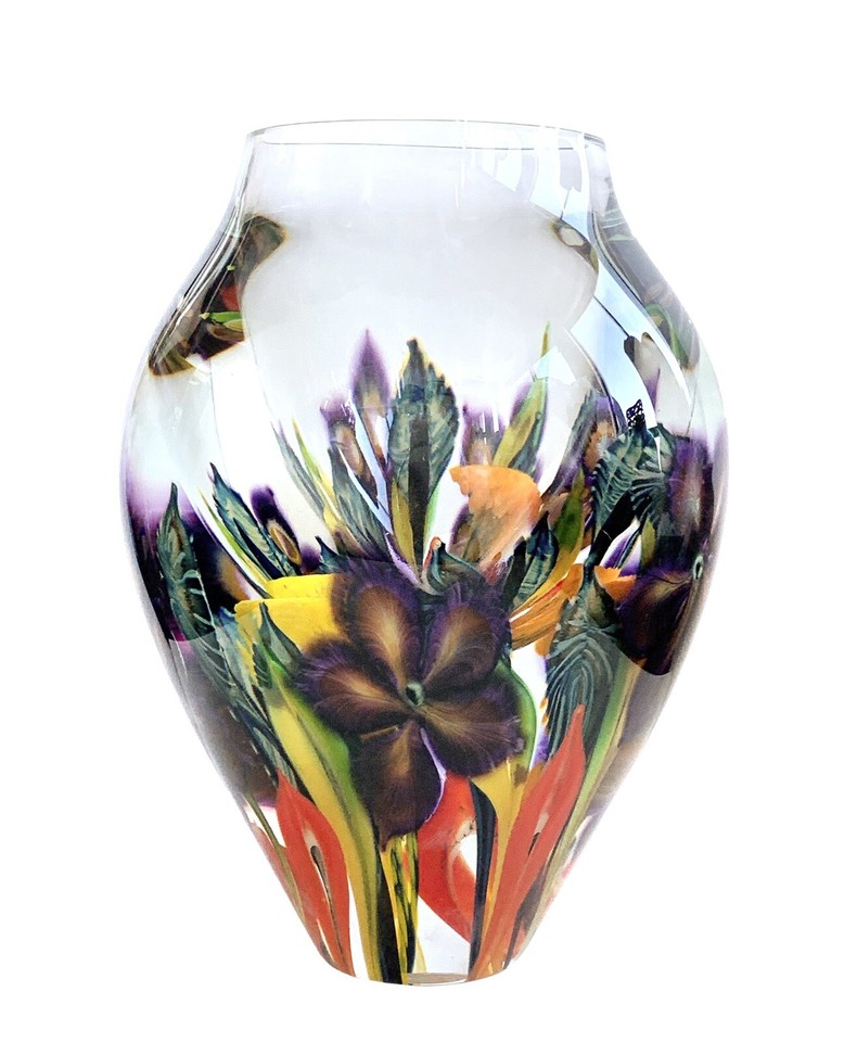 David Lotton Vase Lotton Art Glass Floral Bouquet 2009 eBay