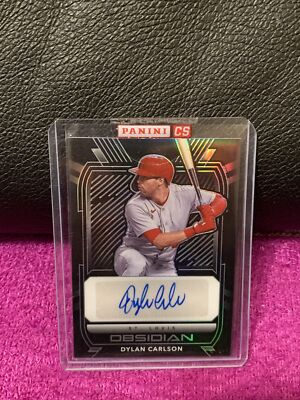 2021 PANINI CHRONICLES BASEBALL OBSIDIAN DYLAN CARLSON O-DC AUTO AUTOGRAPH