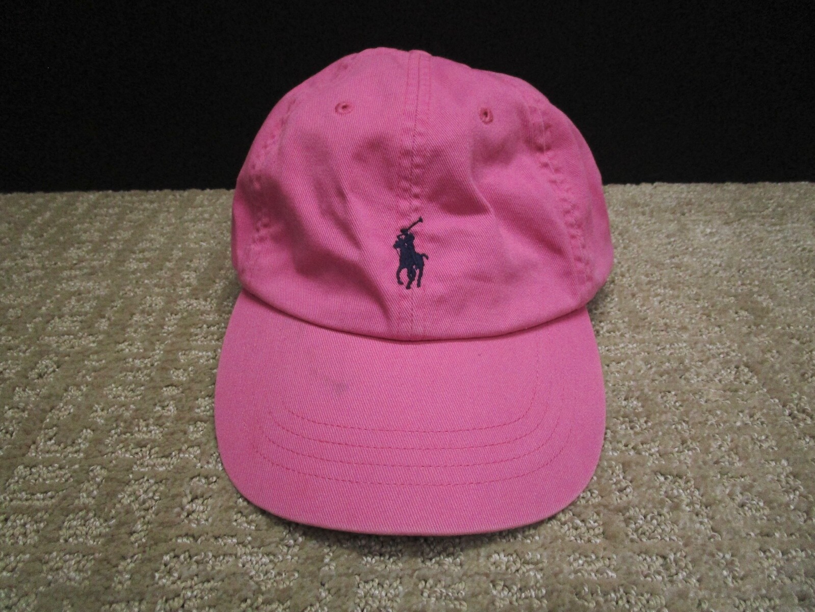 Polo Ralph Lauren berretto cappello fibbia schiena uomo rosa cinturino pelle twill piccolo pony