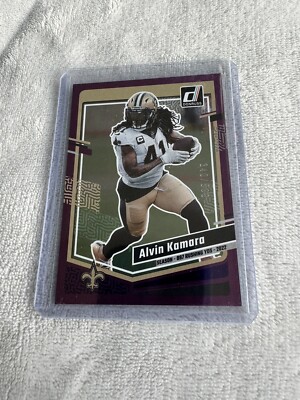2023 Donruss Alvin Kamara Purple Season Stat Line#210 New Orleans Saints 340/500