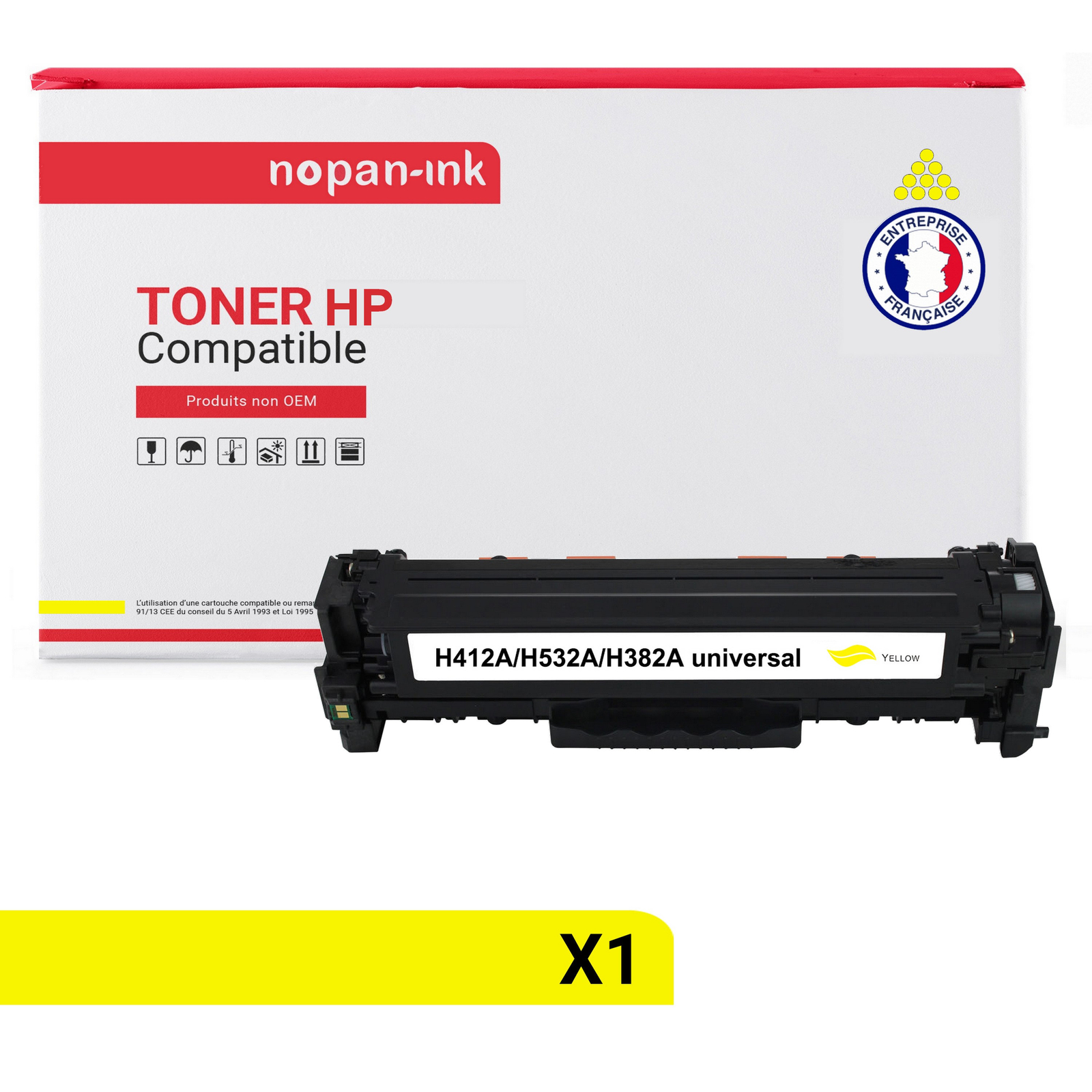 Toner CC532A Jaune Cartouche Laser Compatible HP LaserJet CP2025 CM2320 Multifonction
