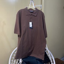 Men's Polo Shirt Golf Sports Cotton Short Sleeve Jersey Casual Plain largebrown