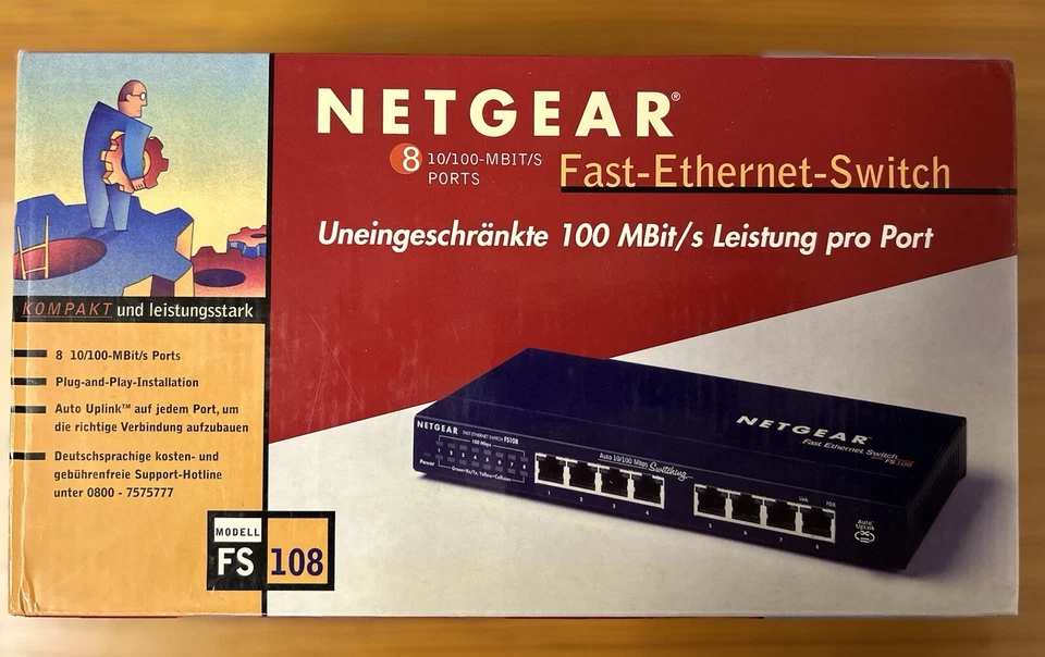 NETGEAR FS108 - Fast Ethernet Switch ** NEU / OVP **