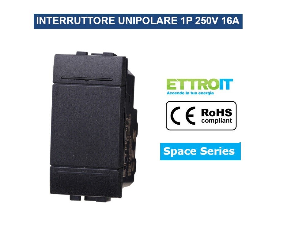 INTERRUTTORE LUCE DA PARETE IN PORCELLANA GRIGIO CENERE VITI GIREVOLE - Foto 3